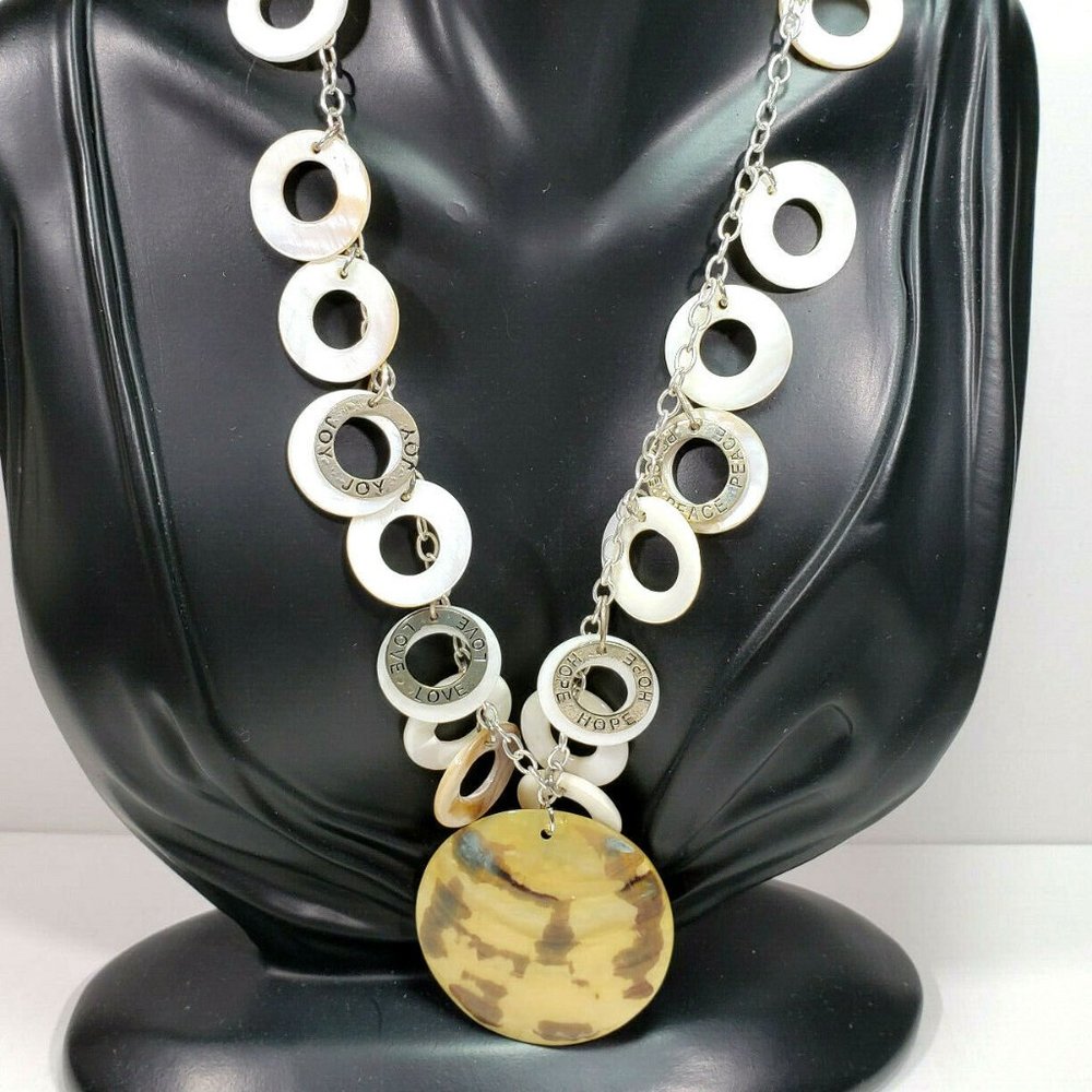 Abalone Shell Mother of Pearl Necklace 26"